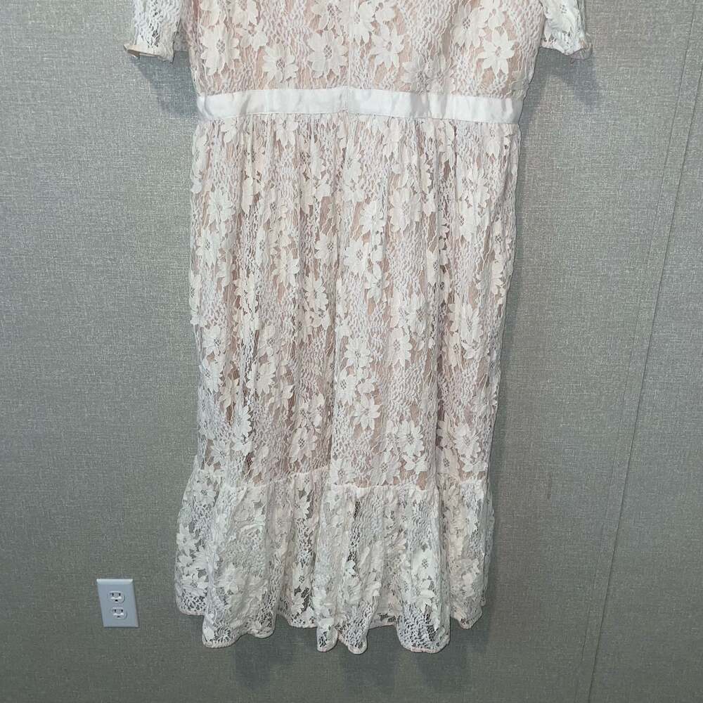 JessaKae Collection Floral Lace Peter Pan Collar Midi Dress - Picture 5 of 12